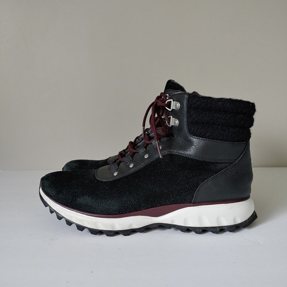 Cole Haan Zerogrand Xc Hiker Boots Size 10 Black Suede - Picture 6 of 15